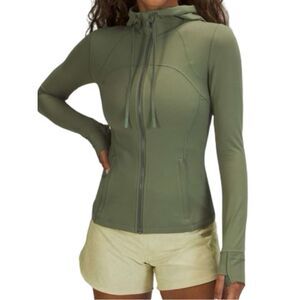 Lululemon Hooded Define Jacket *Nulu Green Twill NWOT Size 12